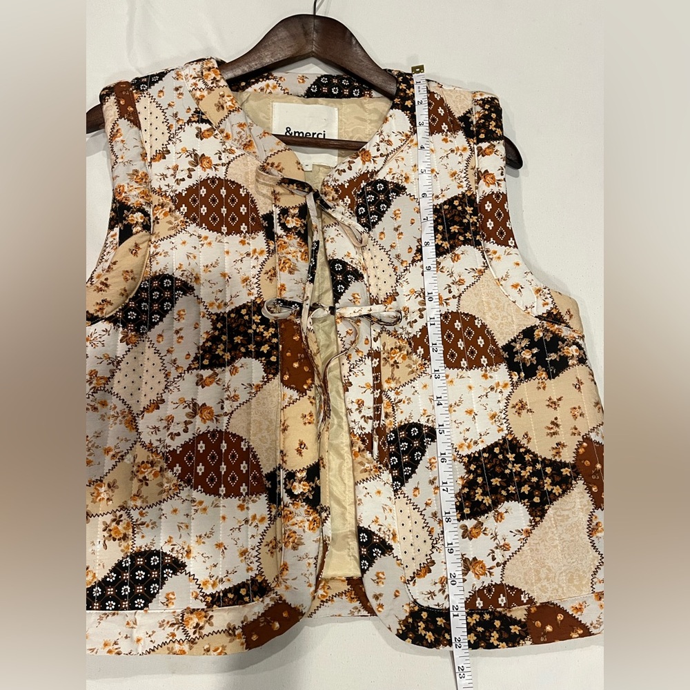 &Merci Full Bloom Multi Patchwork Quilted Vest Br… - image 4